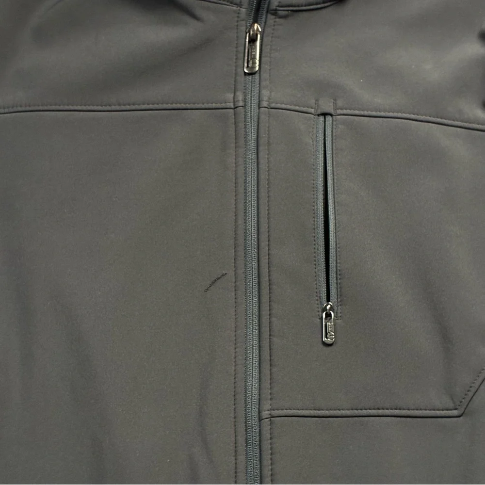 Tech by Tumi Men's Small Gray Softshell Jacket Fleece Lined Performance *FLAW